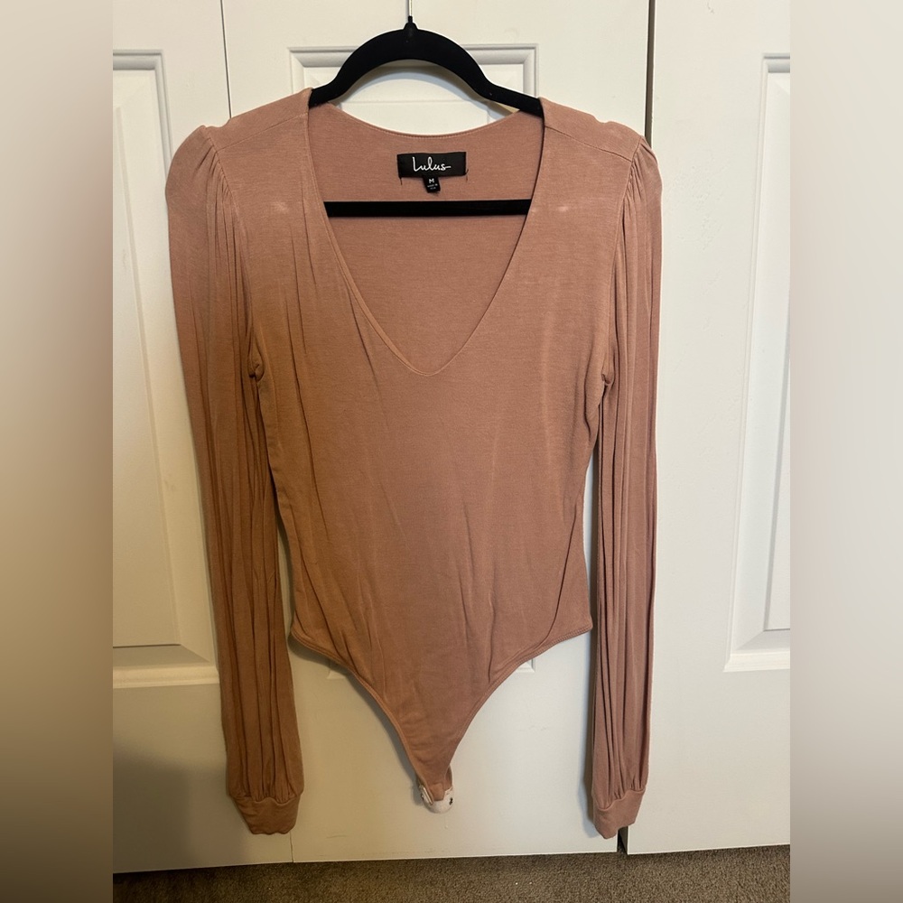 Lulus Light Pink Long Sleeve Bodysuit